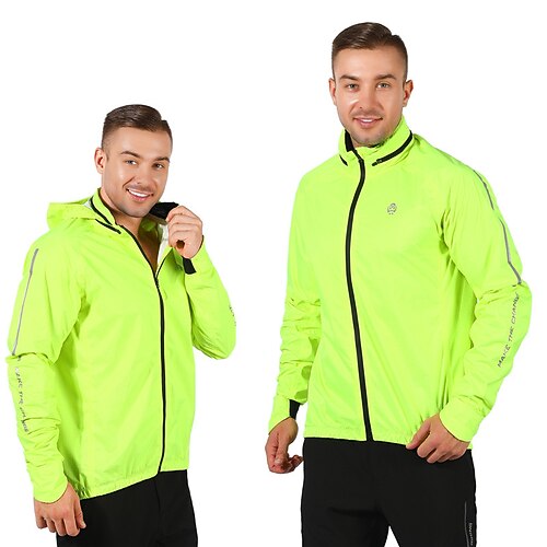 

Men's Cycling Jacket Rain Waterproof Cycling Back Pocket Bike Hoodie Raincoat Road Bike Cycling City Bike Cycling Green Black Bike Wear / Long Sleeve