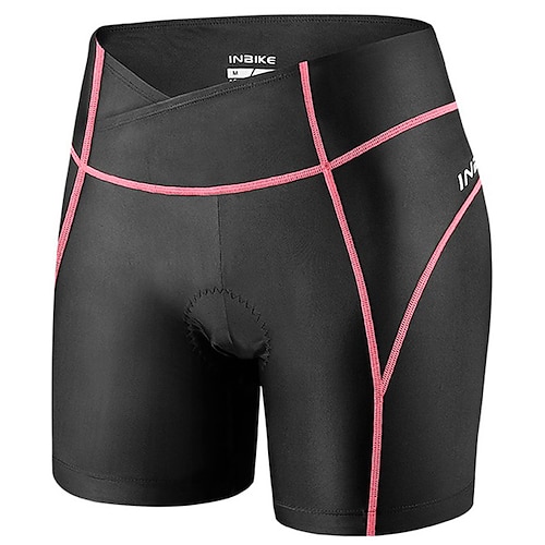 

INBIKE Women's Cycling Padded Shorts Bike Shorts Race Fit Sports Stripes High Elasticity Wicking Comfortable Elastic Blue Black Black Gray Clothing Apparel Bike Wear Advanced Sewing Techniques