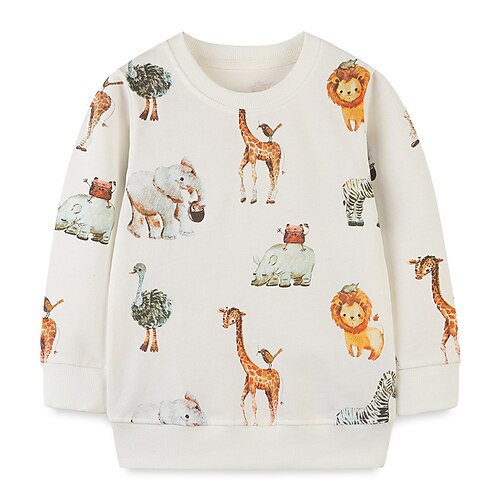 

Bambino Da ragazzo Felpa Animali Esterno Manica lunga Adorabile Cotone 2-8 anni Inverno Bianco