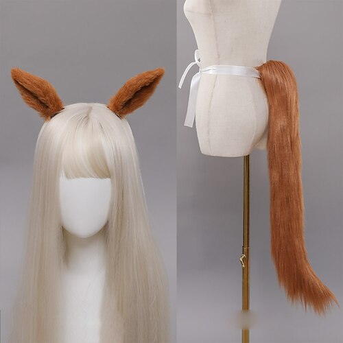 

Pretty Derby Cosplay Horse Ears Clip Tail Kit DIY Material Christmas Decoration Photography PropsDIY Headwear