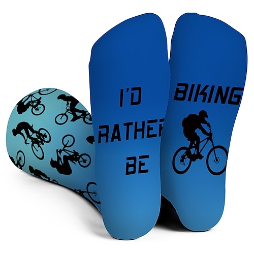 

Socks Cycling Socks Men's Women's Bike / Cycling Breathable Soft Comfortable 1 Pair Graphic Cotton Blue S M L / Stretchy