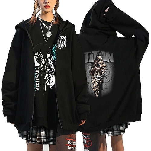 

Inspired by Attack on Titan Eren Yeager Cartoon Manga Outerwear Anime Classic Street Style Outerwear For Men's Women's Unisex Adults' Hot Stamping 100% Polyester