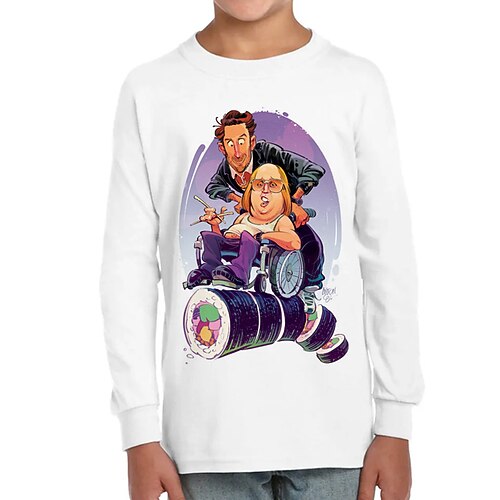 

Kids Boys Sweatshirt Graphic Outdoor 3D Print Long Sleeve Crewneck Active 3-12 Years Winter Black White