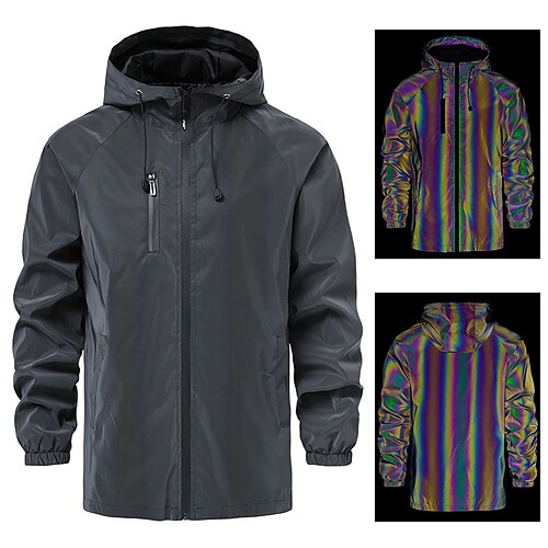 

Men's Winter Jacket Winter Coat Casual Jacket Daily Zipper Hoodie Casual Daily Jacket Outerwear Solid Color Quick Dry Dark Grey / Fall / Long Sleeve