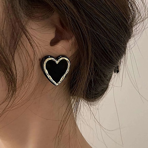 

1 Pair Stud Earrings For Women's Wedding Sport Engagement Plastics Classic Fashion Sweet Heart