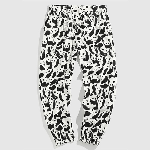 

Men's Joggers Trousers Drawstring Elastic Waist 3D Print Panda Graphic Prints Comfort Breathable Sports Outdoor Casual Daily Streetwear Designer Black Micro-elastic / Elasticity
