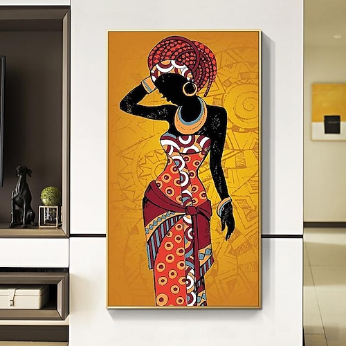 

1 Panel People Wall Art Canvas Scandinavian African Women Prints Posters Painting Home Decoration Wall Hanging Gift Rolled Canvas No Frame Unframed Unstretched