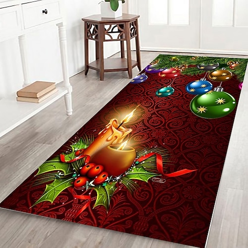 

Christmas Flannel Floor Mats Fabric Printed Home Entrance Mattresses Bathroom Mattresses Mattresses