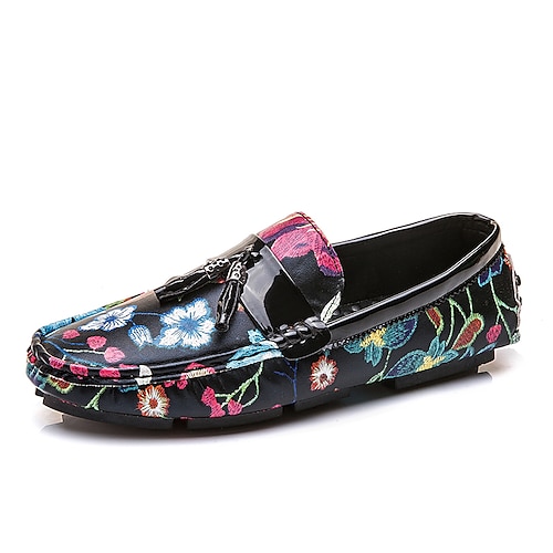 

Homme Mocassins et Slip On Mocassins Mocassins de confort Chaussures de confort Grandes Tailles Décontractées Classique du quotidien Soirée Evénement Polyuréthane Noir Floral Printemps Automne