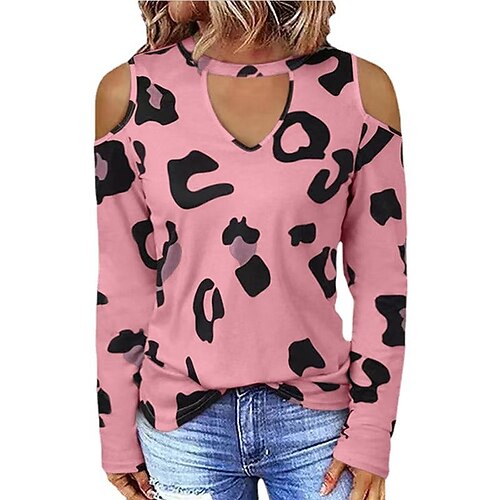 

Women's T shirt Tee Basic Basic Round Neck Standard Spring Pink White