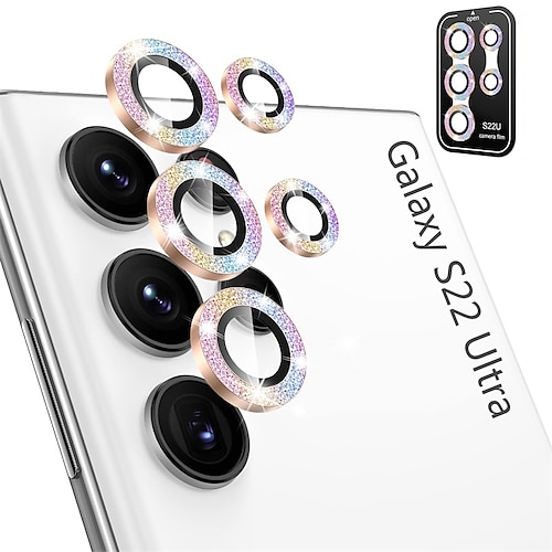 1 σετ Προστατευτικό φακού κάμερας Για Samsung S24 Ultra Plus S23 Ultra Plus S22 Ultra Σκληρυμένο Γυαλί Κράμα Αλουμινίου Επίπεδο σκληρότητας 9H Κατά των Δαχτυλιών Διαμάντι Προστασία από Γρατζουνιές