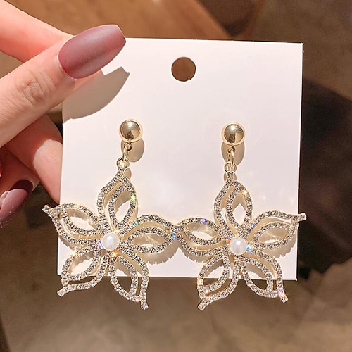 

1 Pair Hoop Earrings For Women's Birthday Street Gift Alloy Drop Fashion