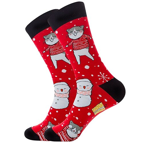 

Women's Christmas Lingeries Gift 1 Pair Sport Socks / Athletic Socks Casual Socks Sport Fashion Comfort Cotton Medium Green Black Blue