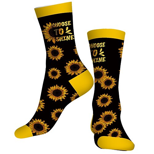 

Socks Cycling Socks Men's Women's Bike / Cycling Breathable Soft Comfortable 1 Pair Floral Botanical Cotton Black S M L / Stretchy