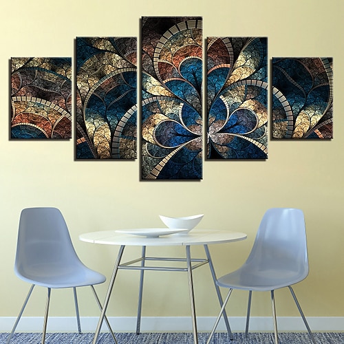 

5 Panels Abstract Flower Prints Modern Wall Art Wall Hanging Gift Home Decoration Rolled Canvas Unframed Unstretched Painting Core