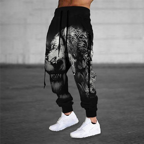 

Men's Sweatpants Joggers Trousers Drawstring Elastic Waist Ribbon Graphic Prints Comfort Breathable Sports Outdoor Casual Daily Cotton Blend Terry Streetwear Designer Black Micro-elastic / Elasticity