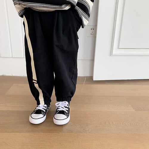 

Kids Boys Pants Solid Colored Streetwear Street Cotton 3-13 Years Fall Black
