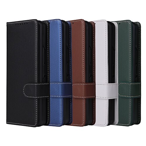 

Phone Case For Samsung Galaxy Flip Z Fold 4 Pencil Holder Wallet Flip Solid Colored PC PU Leather