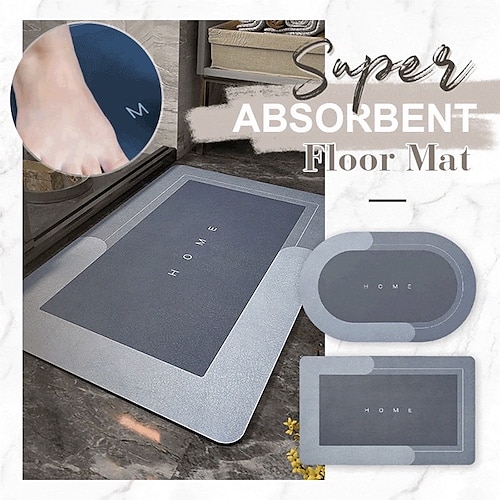 

Diatomaceous Earth Bath Mat Super Absorbent Toilet Door Quick-Drying Foot Mat Entry Door Mat Non-Slip Mat