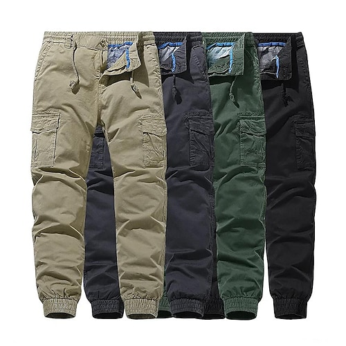 

Men's Cargo Pants Trousers Multi Pocket Solid Color Outdoor Full Length Casual Daily Army Green Khaki Micro-elastic