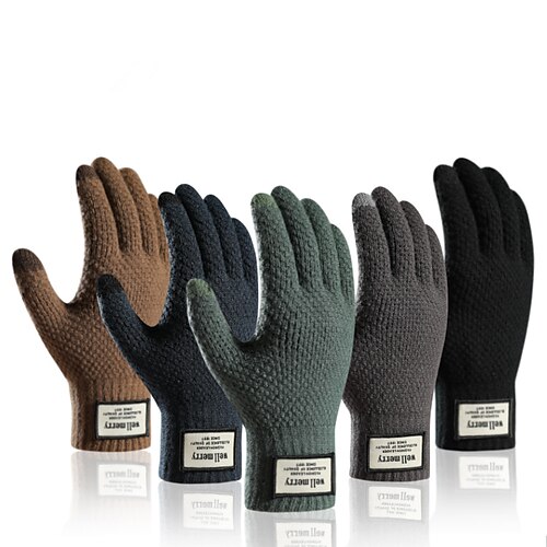 

Men's Touchscreen Gloves Warm Winter Gloves Gift Daily Solid / Plain Color Polyester Acrylic Fibers Simple 1 Pair