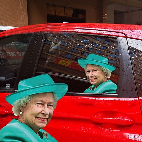 

Queen Car Window Decal for Vehicles Car Window Cling Window Cling Elizabeth Car Sticker Memory