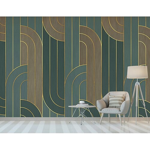 

3D Mural Wallpaper Geometric Lines Abstract Wall Sticker Covering Print Peel and Stick Removable PVC / Vinyl Material Self Adhesive / Adhesive Required Wall Decor Wall Mural for Living Room Bedroom