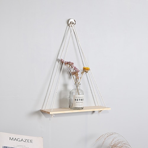 

Hand Woven Bohemian Wall Plant Hanger Stand Nordic Tapestry Shelf Ins Bedroom Hanging Cloth Bedside Wall Shelf Decorations