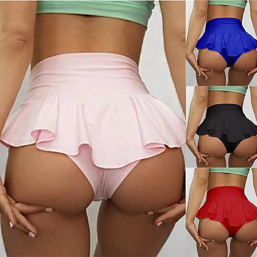 

Women's Yoga Shorts Short Leggings 2 in 1 Tummy Control Butt Lift High Waist Yoga Fitness Gym Workout Bottoms Black Rosy Pink Red Sports Activewear High Elasticity Skinny / Athletic / Athleisure