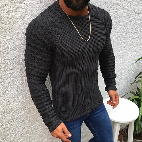 

Per uomo Felpa Pullover Maglione A coste Maglia Corto Lavorato a maglia Girocollo Per uscire Fine settimana Abbigliamento Inverno Autunno Bianco Rosso S M L