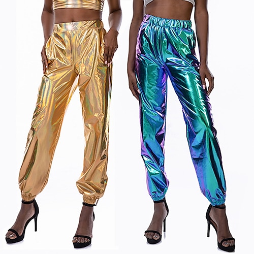 

Spicy Girls 1980s Hip Pop Pants Masquerade Loose Pants Women's Japanese Cosplay Costumes Golden / Rosy Pink / Silver Solid Color