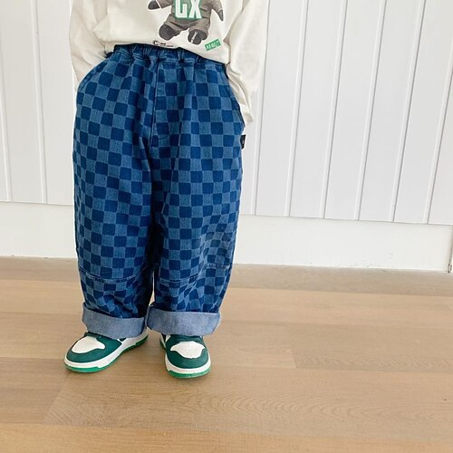 

Kids Boys Pants Solid Colored Streetwear Street Cotton 3-13 Years Fall Blue