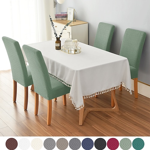 

Stretch Spandex Jacquard Dining Chair Cover Protector Cover Seat Slipcover with Elastic Band for Dining Room Wedding Ceremony Banquet Hotel Home Decor
