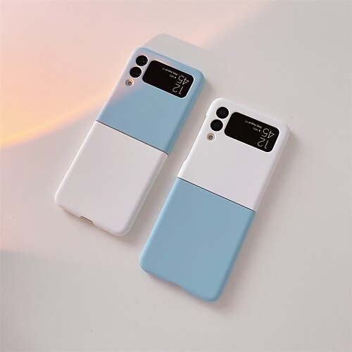

Phone Case For Samsung Galaxy Flip Z Flip 4 Z Flip 3 Portable Flip anti-drop Solid Colored PC