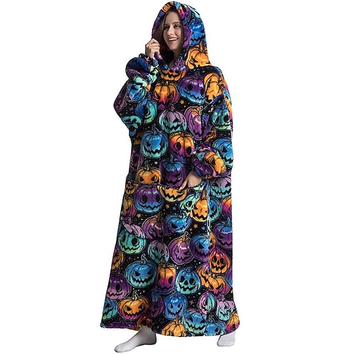 

Ovesized Wearable Blanket Hoodie, Long Sherpa Fleece Blanket Sweatshirt, with Warm Big Hood for Women Men Flannel Sherpa Soft Warm Cozy Blanket Jacket Sweater Gift for Adult Teens One Size Fits All