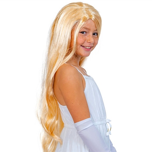 

Skeleteen Long Blond Princess Wig - Blonde Kids Pretend Play Costume Accessories Princess Wigs for Children