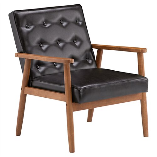 

(75 x 69 x 84)cm Retro Modern Wooden Single ChairBrown PU