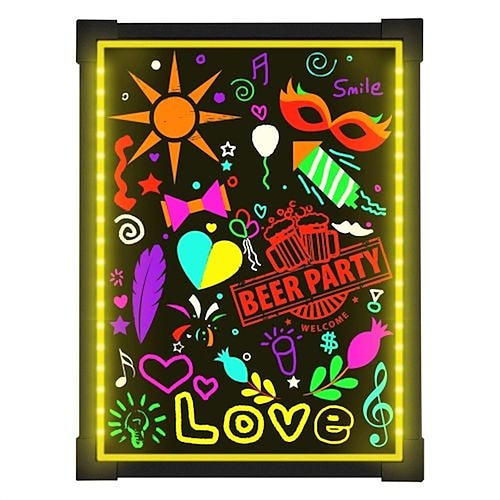 

LED Message Sign Board- Erasable Writing Drawing Neon Sign with 8 Colorful Markers - Perfect for Children Back to School Home Office Restaurants Bar Holiday Celebration Gift (26H x 18W)