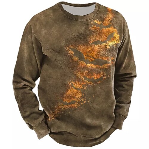 

Men's Unisex Sweatshirt Pullover Graphic Prints Print Daily Sports Holiday 3D Print Streetwear Designer Casual Clothing Apparel Hoodies Sweatshirts Long Sleeve Brown