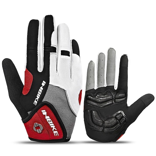 

INBIKE Winter Gloves Bike Gloves Cycling Gloves Touch Gloves Winter Full Finger Gloves Windproof Warm Skidproof Motor Bike Sports Gloves Mountain Bike MTB Road Cycling Outdoor Exercise Blue Red Grey