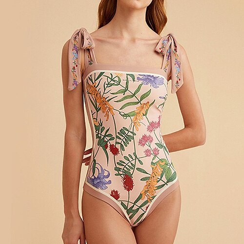 

Mujer Bañadores Una pieza Monokini Trajes de baño Normal Traje de baño Deportes acuáticos Control de barriga Espalda Abierta Estampado Flor Estampado Verde Trébol Azul Piscina Rosa Trajes de baño