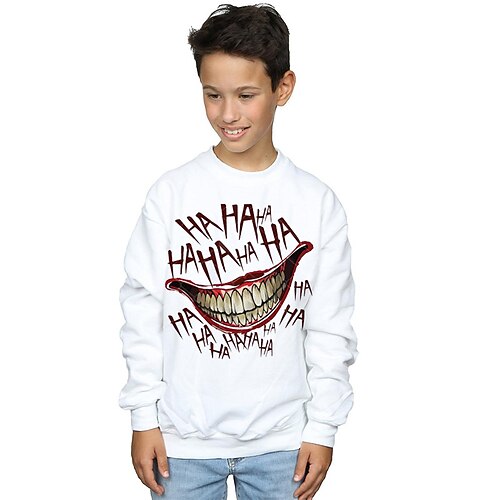 

Kids Boys Sweatshirt Letter Outdoor 3D Print Long Sleeve Crewneck Fashion 3-12 Years Winter White