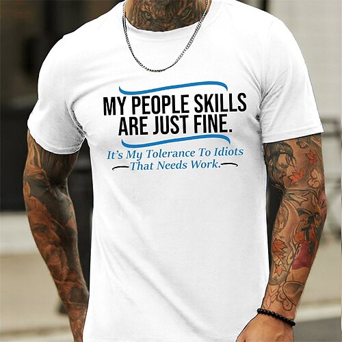 

Men's Unisex T shirt Tee Letter Crew Neck White Print Outdoor Street Short Sleeve Print Clothing Apparel Sports Designer Casual Big and Tall / Summer / Summer