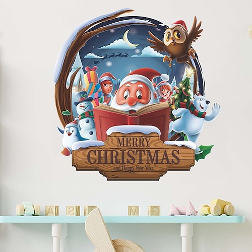 

Christmas / Cartoon Wall Stickers Living Room / Kids Room kindergarten, Removable / Pre-pasted PVC Home Decoration Wall Decal 1pc