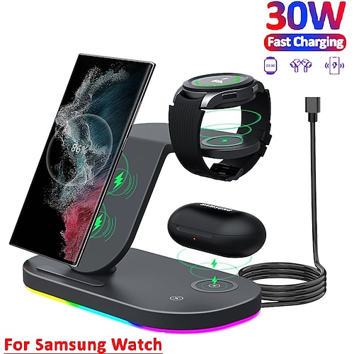 

3 in 1 Android Wireless Charger for Samsung Devices Wireless Charging Station for Samsung Galaxy S22/S22/S22 Ultra/S21/S20/S10/Note20/Note10 Galaxy Watch 4/3 Galaxy Buds/Pro/Live