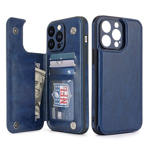 

Cardpakee Wallet Case for iPhone 14 Pro Max Case with Card Holder Fine Hole Camera Protect Drop Protection Wallet Phone Case Flip Leather Cover Men Women