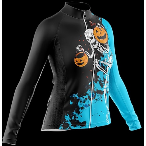 

Women's Cycling Jersey Long Sleeve Bike Jersey with 3 Rear Pockets Mountain Bike MTB Road Bike Cycling Cycling Breathable Ultraviolet Resistant Quick Dry Blue Black Polyester Sports Clothing Apparel