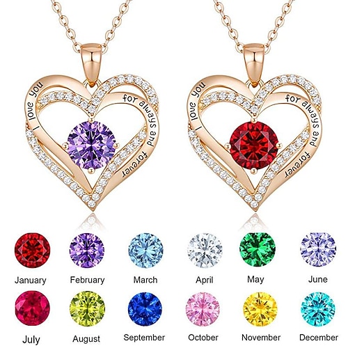 

Pendant Necklace For Women's Diamond Party Evening Gift Birthday Party Alloy Fancy Heart