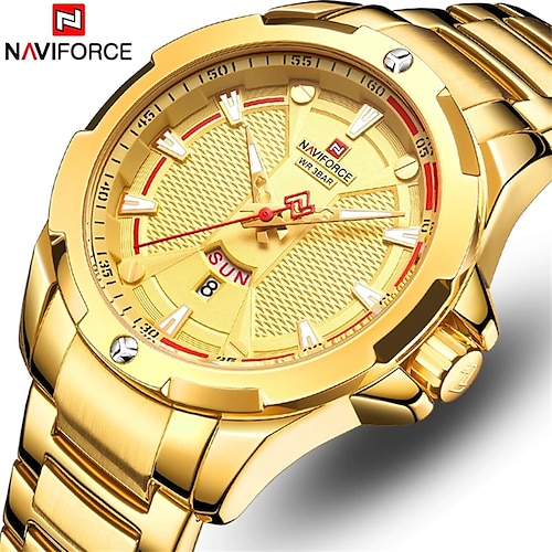 

NAVIFORCE Mens Quartz Watches Top Luxury Brand Analog Watch Men Stainless Steel Waterproof Quartz Wristwatch