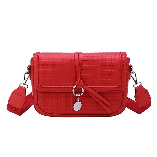 

Women's Crossbody Bag PU Leather Zipper Solid Color Daily Going out Green Black Pink Khaki